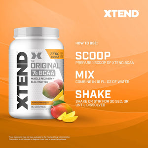 Xtend Original BCAA Powder Airheads Candy Flavor, 7g BCAA and 2.5g L-Glutamine, Sugar Free Post Workout Muscle Recovery Drink with Amino Acids for Men & Women, 30 Servings
