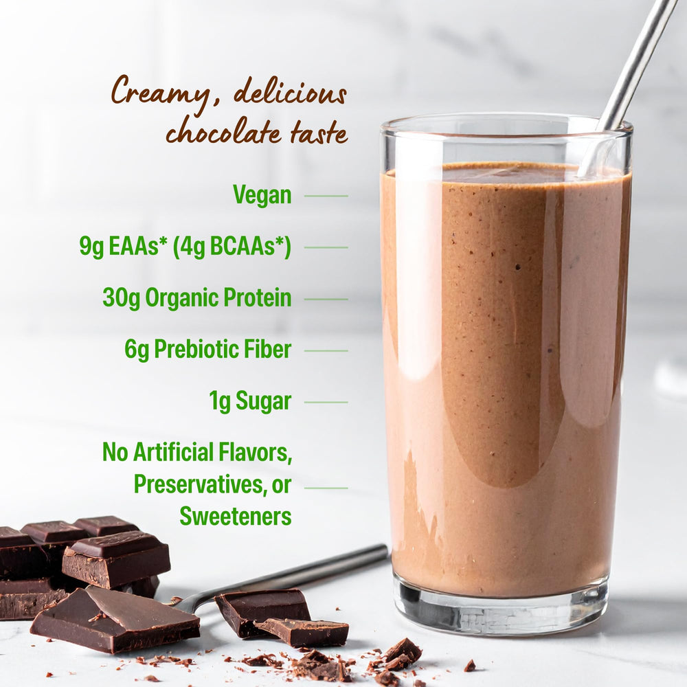 Orgain Organic 30g Vegan Plant Protein Powder, Vanilla, 9g EAAs + BCAAs, High Plant Protein, 4g Prebiotic + Fiber, 1g Sugar, Pre-Workout, Muscle Support + Recovery - 2.01lb (Packaging May Vary)