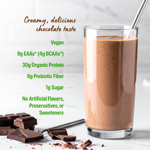 Orgain Organic 30g Vegan Plant Protein Powder, Vanilla, 9g EAAs + BCAAs, High Plant Protein, 4g Prebiotic + Fiber, 1g Sugar, Pre-Workout, Muscle Support + Recovery - 2.01lb (Packaging May Vary)