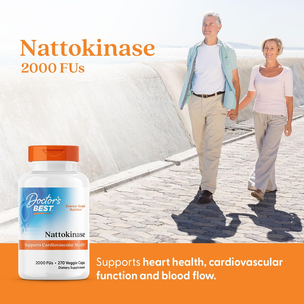 Doctors Best Nattokinase, 2000 Fus, Supports Cardiovascular Health, Non-GMO, Vegan 90 Veggie Caps