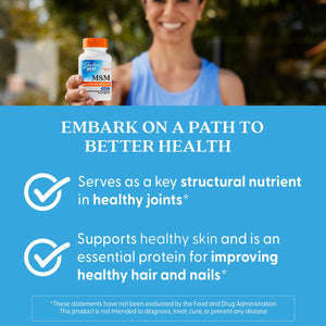 Doctors Best MSM, Supports Hair, Skin, Nails, & Joints, Non-GMO, Gluten Free, 3000 mg Per Serving, 180 Capsules