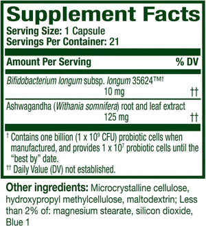 Align Probiotic, Gut Health + Stress Support, with Probiotics for Digestive Health and Ashwagandha to Help Calm Mind and Body*, #1 Doctor Recommended Brand‡, 21 Capsules