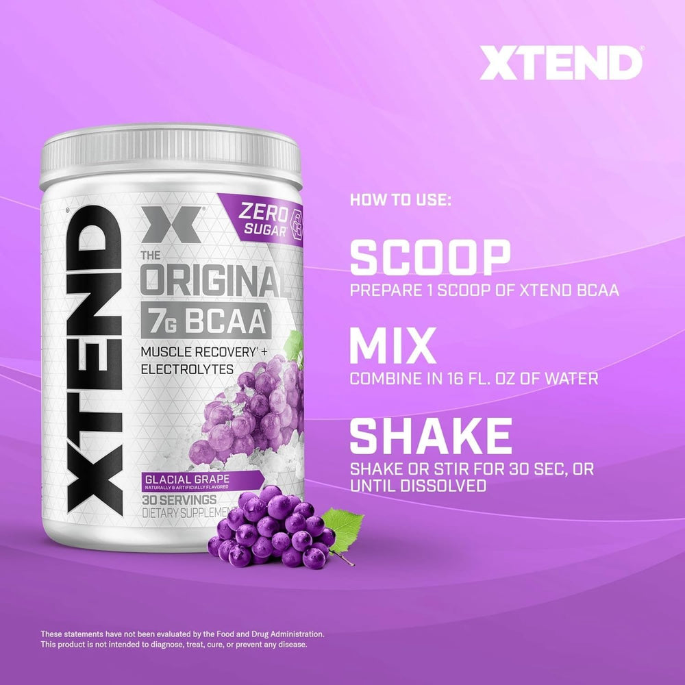 Xtend Original BCAA Powder Airheads Candy Flavor, 7g BCAA and 2.5g L-Glutamine, Sugar Free Post Workout Muscle Recovery Drink with Amino Acids for Men & Women, 30 Servings