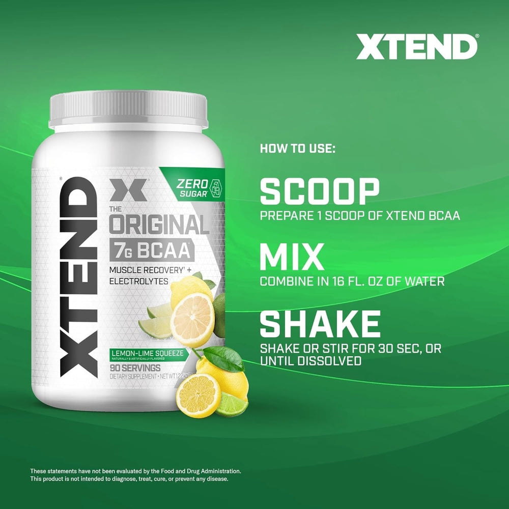 Xtend Original BCAA Powder 7g BCAA and 2.5g L-Glutamine, Sugar Free Post Workout Muscle Recovery Drink with Amino Acids for Men & Women, 90 Servings