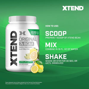 Xtend Original BCAA Powder Airheads Candy Flavor, 7g BCAA and 2.5g L-Glutamine, Sugar Free Post Workout Muscle Recovery Drink with Amino Acids for Men & Women, 30 Servings
