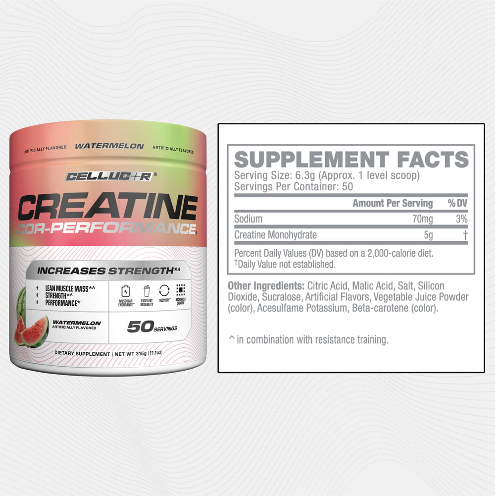Cellucor Creatine Powder, Jolly Rancher Cherry- Increases Strength, Lean Muscle Mass & Endurance, Micronized Creatine for Fast Absorption, 5g Creatine per Serving, 50 Servings