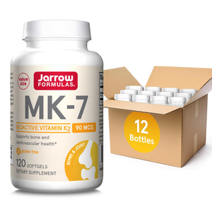 Jarrow Formulas MK-7 90 mcg - Bioactive Form of Vitamin K2-120 Servings (Softgels) - for Bone & Cardiovascular Health - Vitamin K2 MK-7 Dietary Supplement - Gluten Free