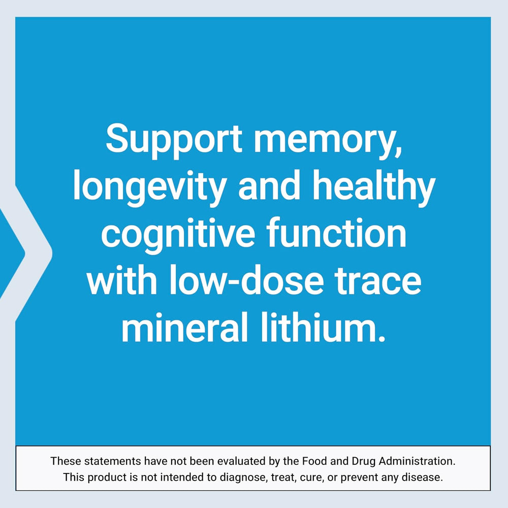 Life Extension Lithium, 1000 mcg – Lithium Orotate – Helps Maintain Cognitive Function & Memory – Low-Dose Formula – Non-GMO, Gluten-Free, Vegetarian – 100 Capsules