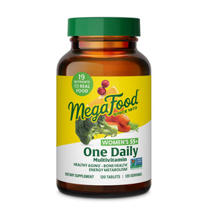 MegaFood Multivitamin for Women 55+ One Daily Womens Multivitamin with Vitamin D3, C, Zinc & Bioavailable Vitamin B12 & Folate - Healthy Aging, Brain & Bone Health, Vegetarian, 90 Tablets