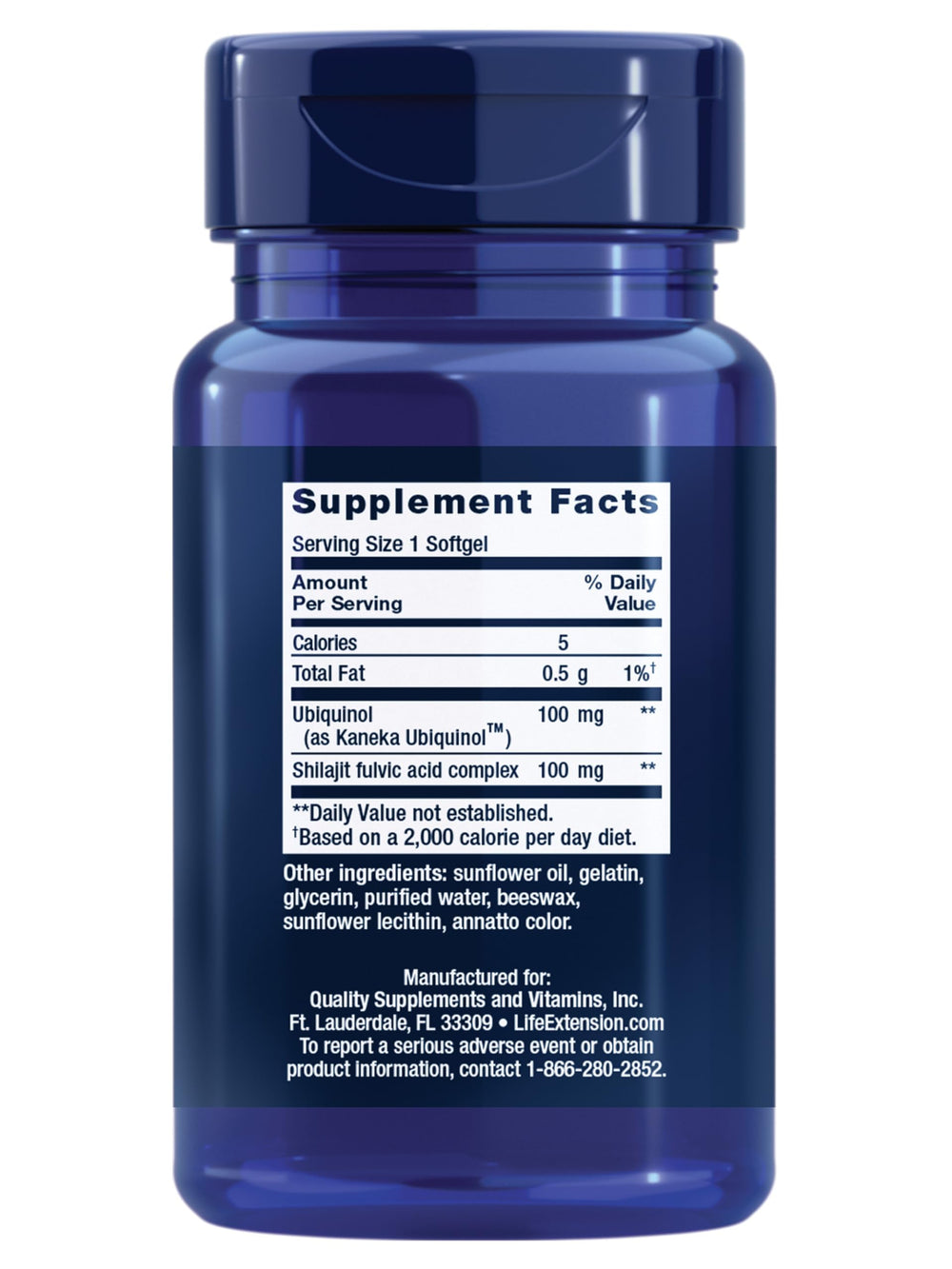 Life Extension Super Ubiquinol CoQ10 with Enhanced Mitochondrial Support, ubiquinol CoQ10, shilajit, potent heart health & cellular energy production support, ultra-absorbable, gluten-free, 60 softgel