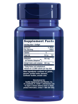 Life Extension Super Ubiquinol CoQ10 with Enhanced Mitochondrial Support, ubiquinol CoQ10, shilajit, potent heart health & cellular energy production support, ultra-absorbable, gluten-free, 60 softgel