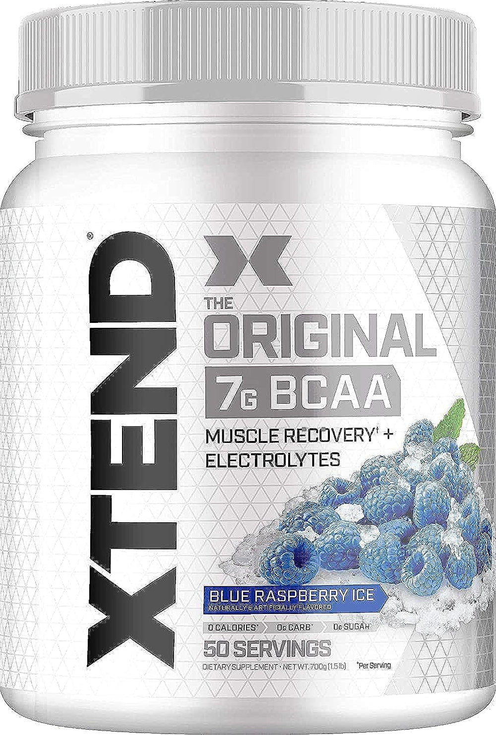 Xtend Original BCAA Powder Blue Raspberry Ice | Sugar Free Post Workout Muscle Recovery Drink with Amino Acids | 7g BCAAs for Men & Women | 50 Servings