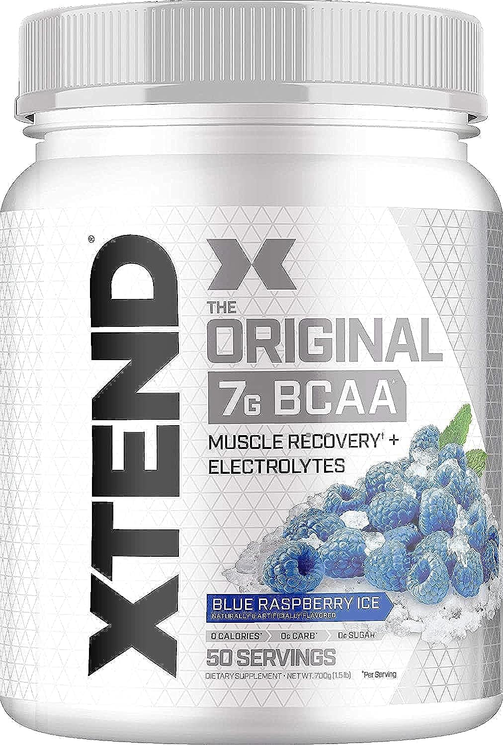 Xtend Original BCAA Powder Blue Raspberry Ice | Sugar Free Post Workout Muscle Recovery Drink with Amino Acids | 7g BCAAs for Men & Women | 50 Servings