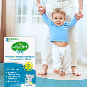 Culturelle Baby Probiotic Drops + Vitamin D, Immune & Digestive Health Support for Babies, Infants & Newborns 0-12 Months, 30 Day Supply, Gluten Free & Non-GMO, 9ml