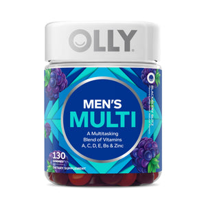 OLLY Men's Multivitamin Gummy, Vitamins A, C, D, E, B, Zinc, Blackberry Flavor, 45 Day Supply - 90 Count