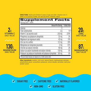 Airborne Immune Support Supplement with Electrolytes Vitamin C Zinc, Sugar Free Effervescent Replenisher – 10 Fizzy Drink Tablets (Strawberry Lemonade)