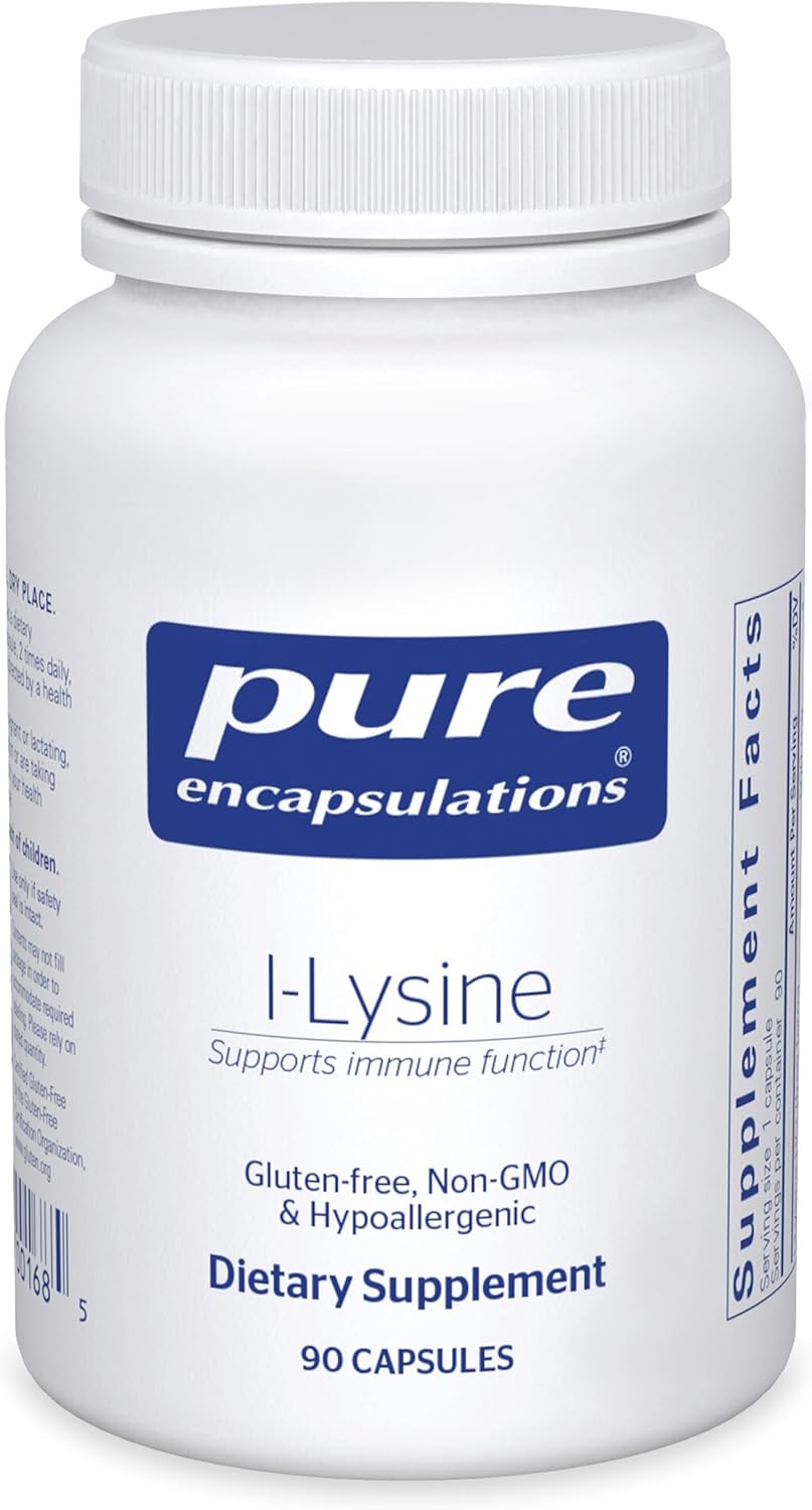 Pure Encapsulations L-Lysine - Essential Amino Acid Supplement for Immune Support & Gum, Lip Health* - with L-Lysine HCl - 270 Capsules
