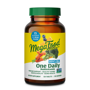 MegaFood Multivitamin for Men 55+ One Daily Mens Multivitamins, Methylated B12, Vitamin D3, C & Zinc - Healthy Aging, Bone & Muscle Health & Immune Support - Vegetarian - 90 Tablets