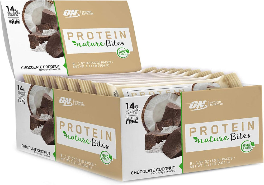 New! Optimum Nutrition Nature Bites, Decadent Protein Snack, Vegan Snack, Gluten Free, GMO Free, Flavor: Chocolate Coconut, 17.7 Oz