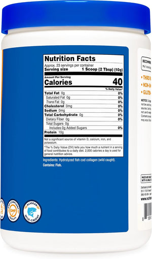Nutricost Marine Collagen Peptides 8oz from Wild Caught Alaskan Fish, Premium, Hydrolyzed Collagen Powder