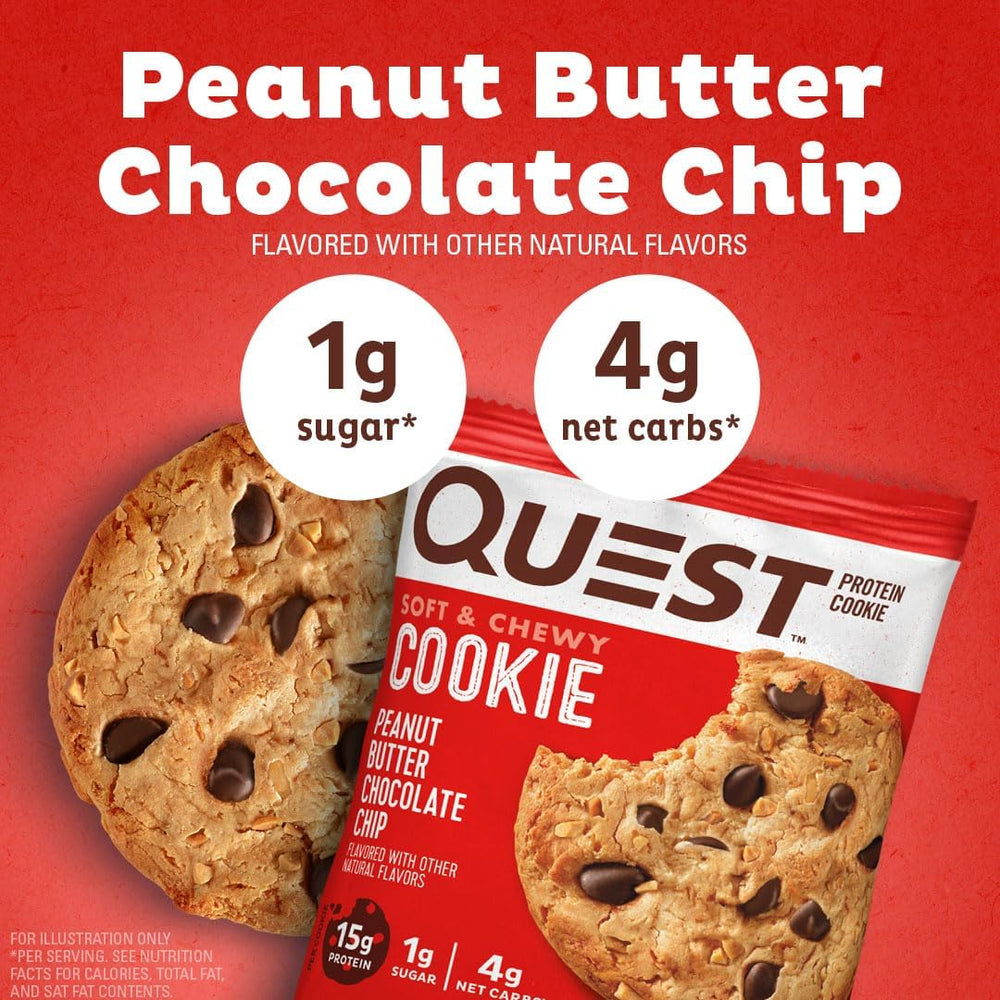 Quest Double Chocolate Protein Bars & Peanut Butter Chocolate Chip Protein Cookie Bundle, 12 Count Each