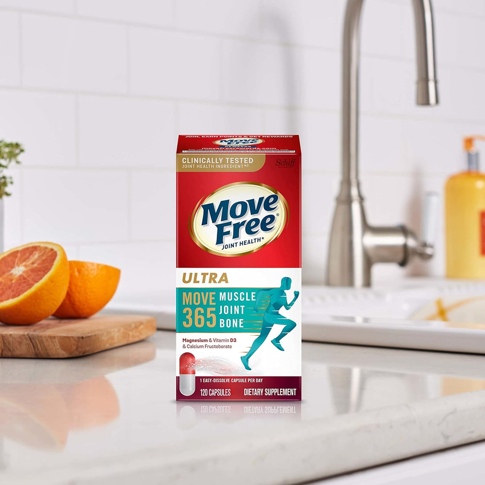 Move Free Ultra 365 with Triple Action Joint Support - Magnesium Vitamin D3 & Calcium Fructoborate - Supports Muscle Joint & Bone in 1 Capsule Per Day, 120 Capsules (120 Servings)*