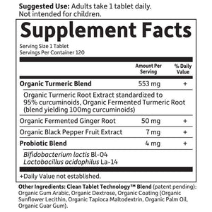 Garden of Life Organics Extra Strength Turmeric Inflammatory Response 60 Tablets-100mg Curcumin (95% Curcuminoids) Black Pepper, Probiotics, Organic Non-GMO Vegan Gluten Free Herbal Supplement