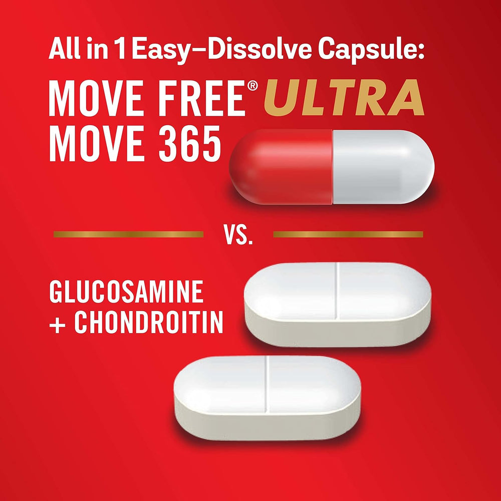 Move Free Ultra 365 with Triple Action Joint Support - Magnesium Vitamin D3 & Calcium Fructoborate - Supports Muscle Joint & Bone in 1 Capsule Per Day, 120 Capsules (120 Servings)*