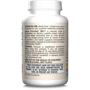 Jarrow Formulas MK-7 90 mcg - Bioactive Form of Vitamin K2-120 Servings (Softgels) - for Bone & Cardiovascular Health - Vitamin K2 MK-7 Dietary Supplement - Gluten Free