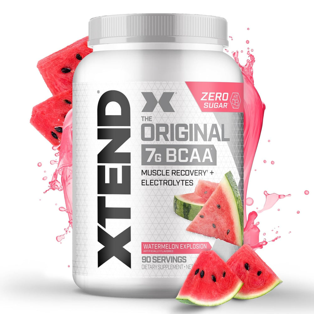 Xtend Original BCAA Powder Airheads Candy Flavor, 7g BCAA and 2.5g L-Glutamine, Sugar Free Post Workout Muscle Recovery Drink with Amino Acids for Men & Women, 30 Servings