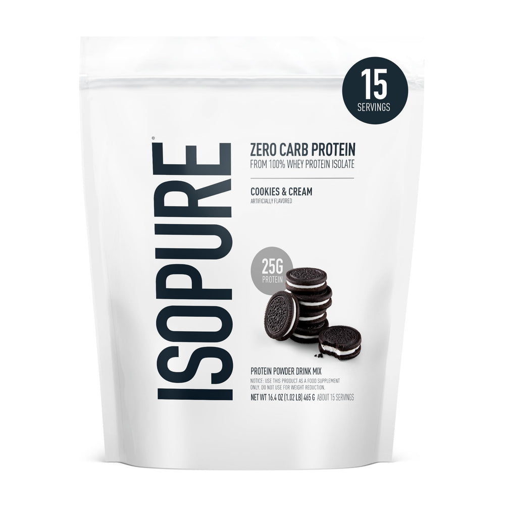 Isopure Bundle of Zero Carb 100% Pure Whey Isolate Protein Powder, Strawberries & Cream, 25g Protein Per Serving, 1 Lb, 15 Servings + Isopure 100% Pure Creatine Monohydrate Powder, 100 Servings