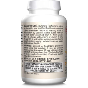 Jarrow Formulas MK-7 90 mcg - Bioactive Form of Vitamin K2-120 Servings (Softgels) - for Bone & Cardiovascular Health - Vitamin K2 MK-7 Dietary Supplement - Gluten Free