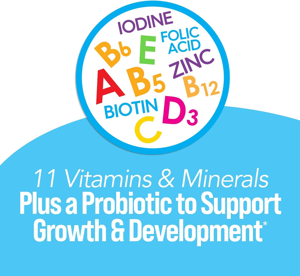 Culturelle Kids Probiotic + Complete Multivitamin Chewable For Kids, Ages 3+, 30 Count, Digestive Health, Oral Health & Immune Support - With 11 Vitamins & Minerals, including Vitamin C, D3 & Zinc