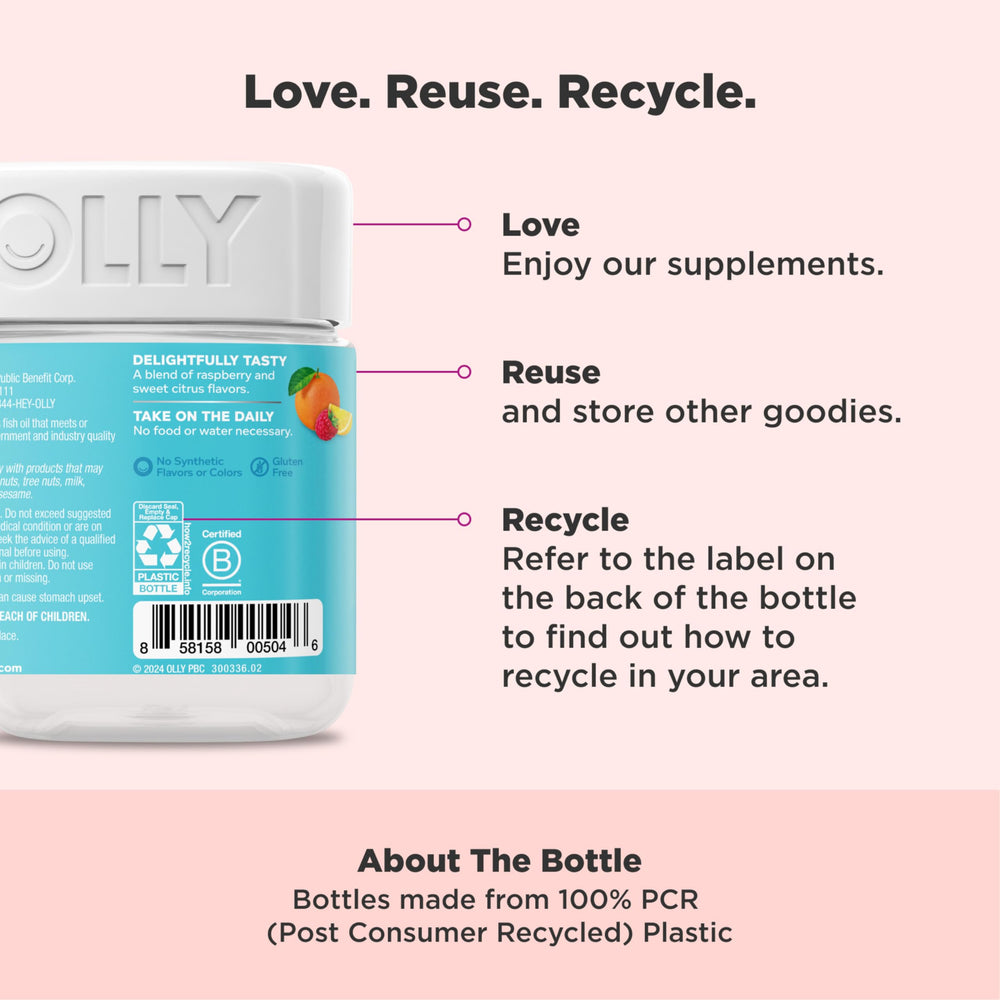 OLLY Essential Prenatal Gummy Multivitamin, Folic Acid, Vitamin D, Omega 3 DHA, Supports Healthy Growth and Brain Development, Citrus Berry - 84 Count