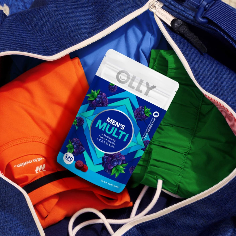 OLLY Men's Multivitamin Gummy, Vitamins A, C, D, E, B, Zinc, Blackberry Flavor, 45 Day Supply - 90 Count