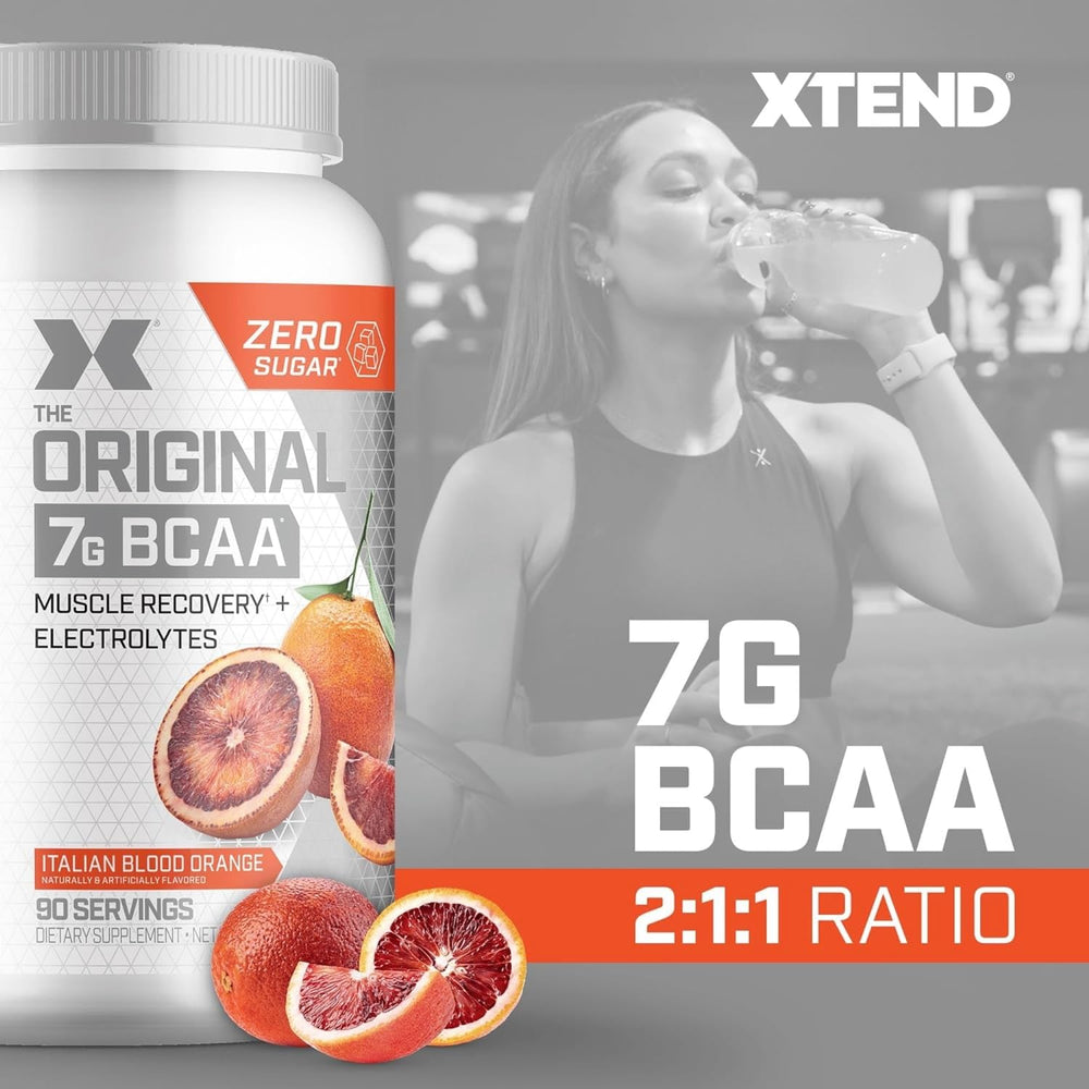 Xtend Original BCAA Powder Airheads Candy Flavor, 7g BCAA and 2.5g L-Glutamine, Sugar Free Post Workout Muscle Recovery Drink with Amino Acids for Men & Women, 30 Servings