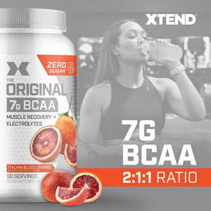 Xtend Original BCAA Powder Airheads Candy Flavor, 7g BCAA and 2.5g L-Glutamine, Sugar Free Post Workout Muscle Recovery Drink with Amino Acids for Men & Women, 30 Servings