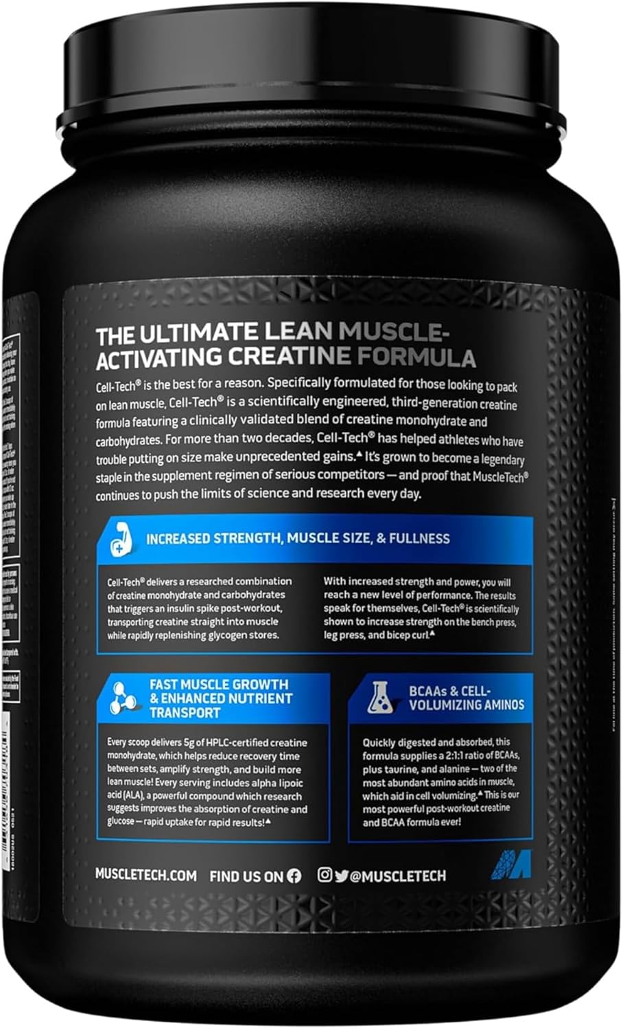 MuscleTech Cell-Tech Performance Series, Fruit Punch, 3.09 lb., Creatine HCl, Creatine Monohydrate and Carbohydrate Powder by MuscleTech