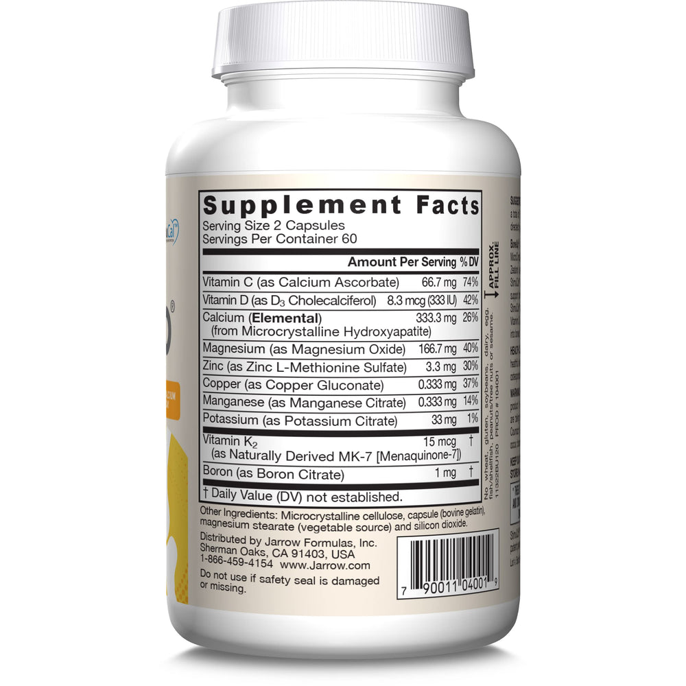 Jarrow Formulas BoneUp for Bone Density - Vitamin D3 and K2, Calcium Support, 240 Capsules, Provides Skeletal Nutrition, Up to 40 Days Supply