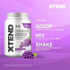 Xtend Original BCAA Powder Airheads Candy Flavor, 7g BCAA and 2.5g L-Glutamine, Sugar Free Post Workout Muscle Recovery Drink with Amino Acids for Men & Women, 30 Servings