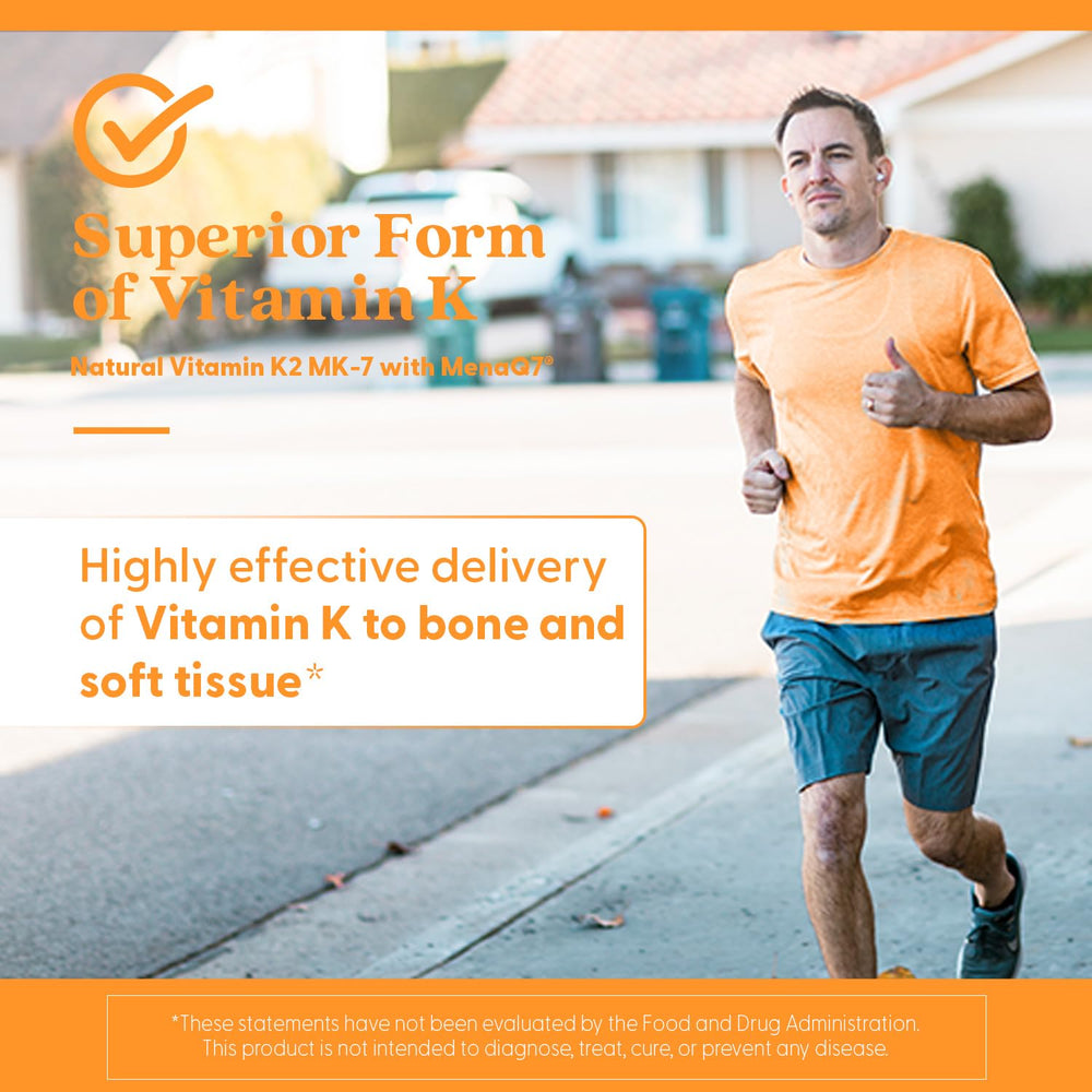 Doctor's Best Natural Vitamin K2 Mk-7 with MenaQ7, 100mcg Vitamin K2 Supplement Supports Bone Health, Non-GMO, 60 Veggie Capsules