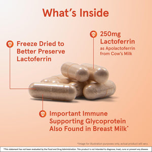 Jarrow Formulas Lactoferrin 250 mg - Immune-Supporting Glycoprotein - for Healthy Immune System Support & Iron Absorption - Freeze Dried - Gluten Free - Non-GMO - 60 Capsules (Servings), Pack of 12