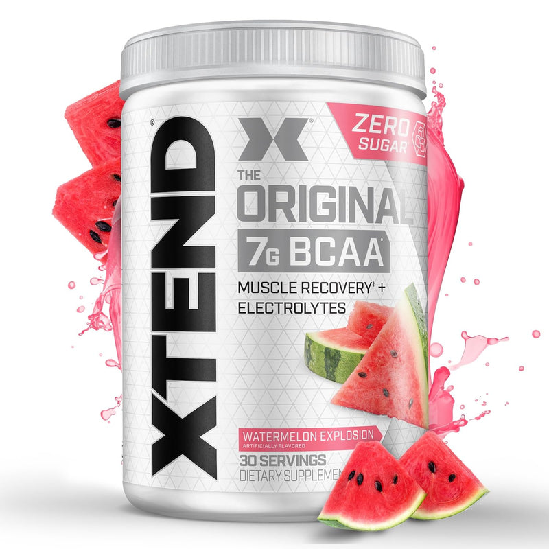 Xtend Original BCAA Powder Airheads Candy Flavor, 7g BCAA and 2.5g L-Glutamine, Sugar Free Post Workout Muscle Recovery Drink with Amino Acids for Men & Women, 30 Servings