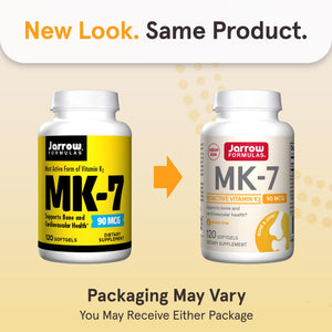 Jarrow Formulas MK-7 90 mcg - Bioactive Form of Vitamin K2-120 Servings (Softgels) - for Bone & Cardiovascular Health - Vitamin K2 MK-7 Dietary Supplement - Gluten Free