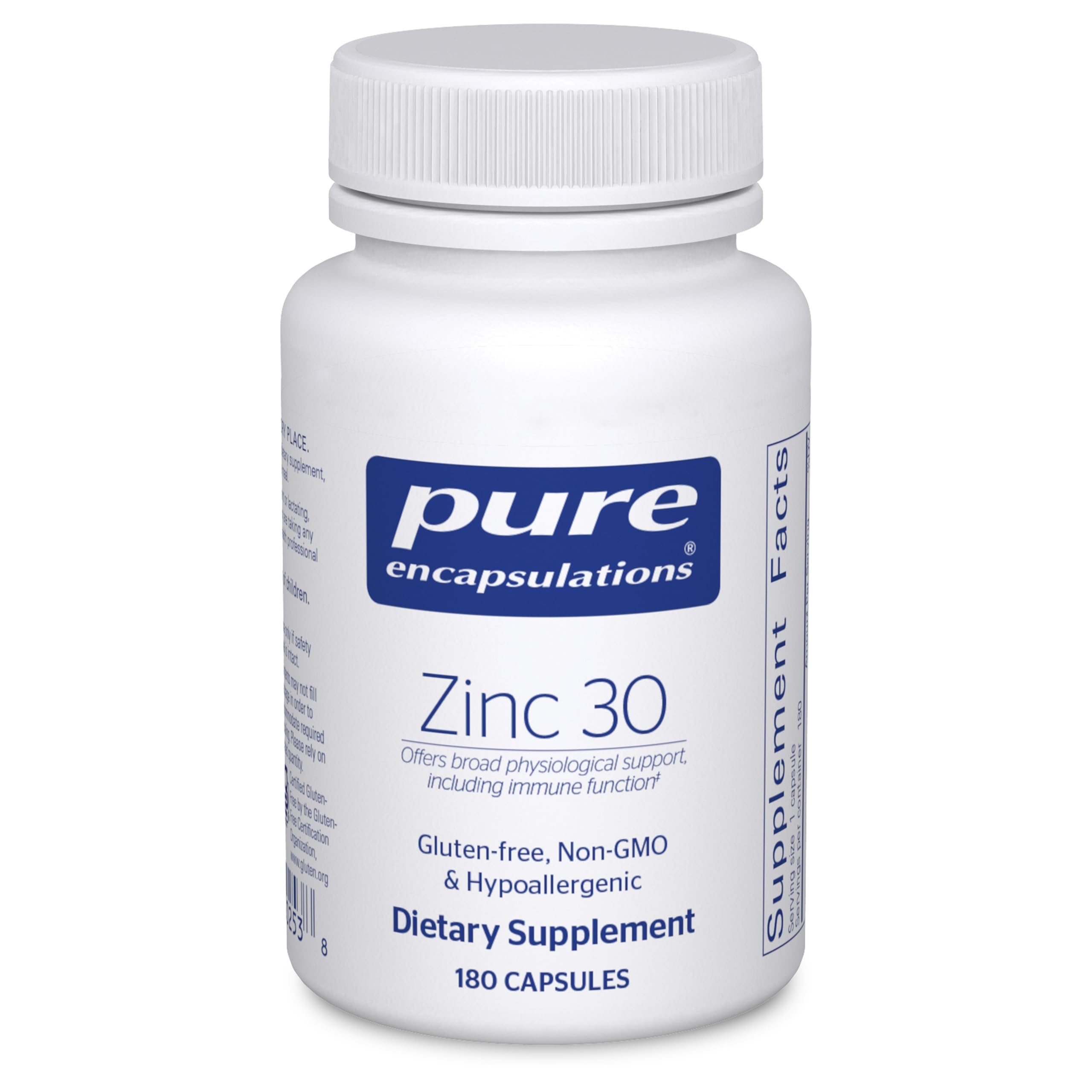 Pure Encapsulations Zinc 30 mg - Supplement for Immune System Support, Growth and Development, and Wound Healing* - with Zinc Picolinate 30 mg - 60 Capsules