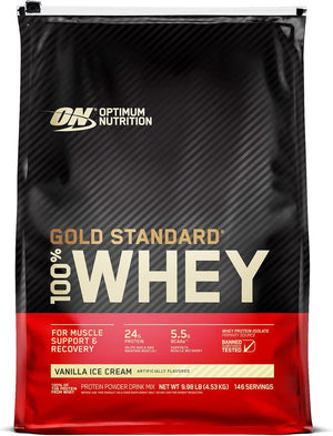 Optimum Nutrition Gold Standard 100% Whey Protein Powder, Vanilla Ice Cream, 10 Pound (Packaging May Vary) & BulkSupplements Micronized Creatine Monohydrate Powder (1 Kilogram)