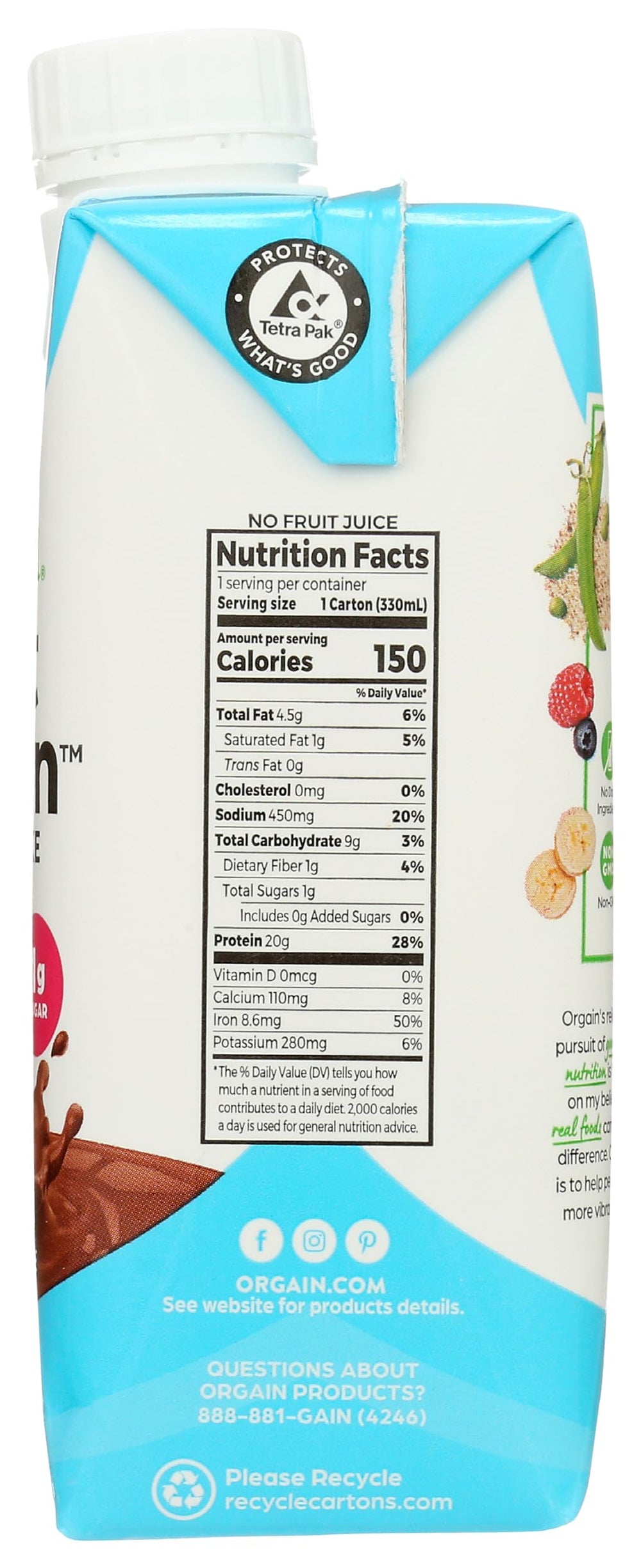 Orgain Vegan Nutritional Shake Sweet Vanilla Bean (Pack of 12)