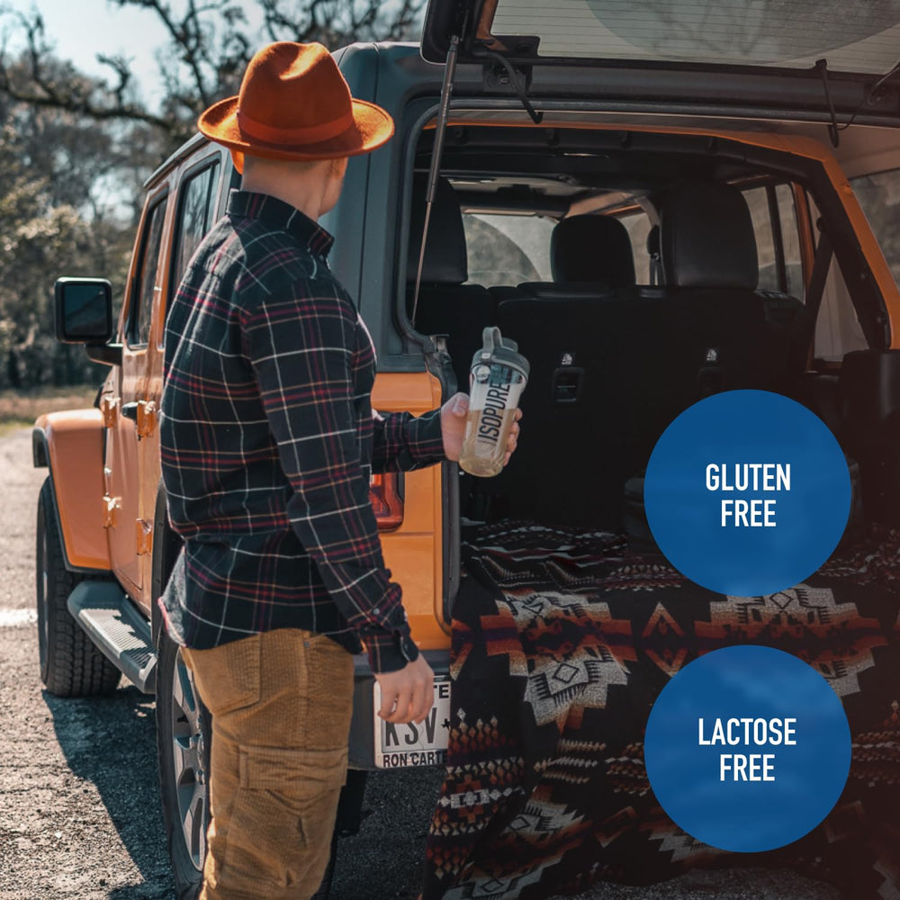 Isopure Bundle of Zero Carb 100% Pure Whey Isolate Protein Powder, Strawberries & Cream, 25g Protein Per Serving, 1 Lb, 15 Servings + Isopure 100% Pure Creatine Monohydrate Powder, 100 Servings