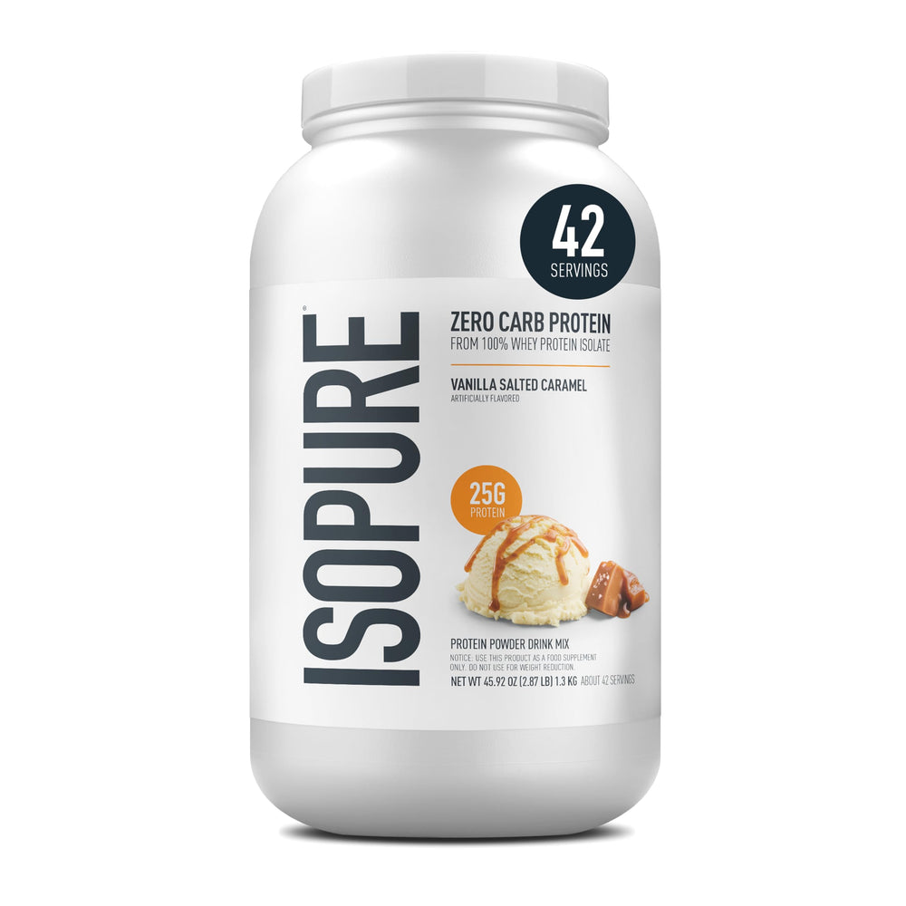Isopure Bundle of Zero Carb 100% Pure Whey Isolate Protein Powder, Strawberries & Cream, 25g Protein Per Serving, 1 Lb, 15 Servings + Isopure 100% Pure Creatine Monohydrate Powder, 100 Servings