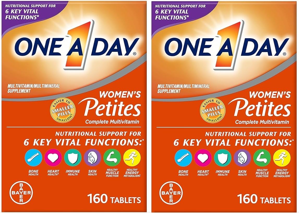 One A Day Women’s Petites Multivitamin,Supplement with Vitamin A, C, D, E and Zinc for Immune Health Support, B Vitamins, Biotin, Folate (as folic acid) & more,Tablet, 160 count